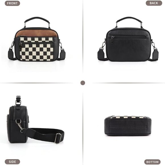 Checkered Crossbody Bags for Women Plaid Womens Cross Body Purses Checkerboard L - Picture 3 of 6